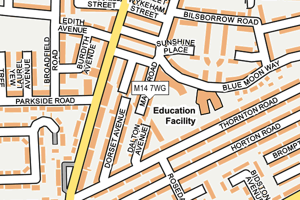 M14 7WG map - OS OpenMap – Local (Ordnance Survey) M14 7WG map - OS OpenMap – Local (Ordnance Survey)