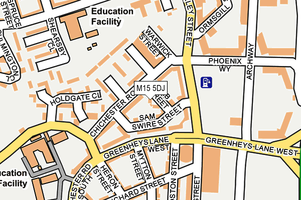 M15 5DJ map - OS OpenMap – Local (Ordnance Survey) M15 5DJ map - OS OpenMap – Local (Ordnance Survey)
