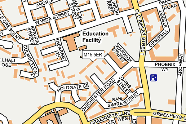 M15 5ER map - OS OpenMap – Local (Ordnance Survey) M15 5ER map - OS OpenMap – Local (Ordnance Survey)
