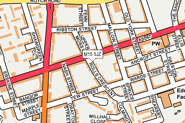 M15 5JZ map - OS OpenMap – Local (Ordnance Survey)