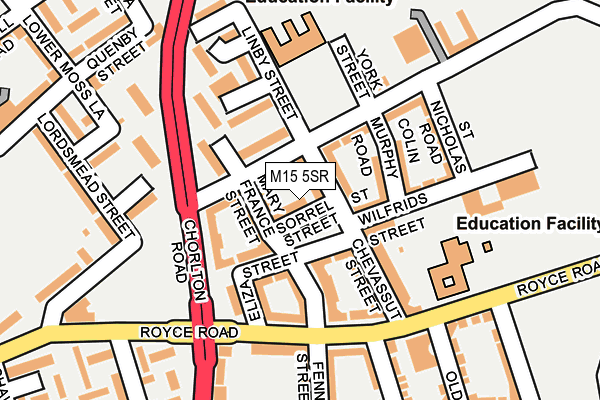 M15 5SR map - OS OpenMap – Local (Ordnance Survey) M15 5SR map - OS OpenMap – Local (Ordnance Survey)