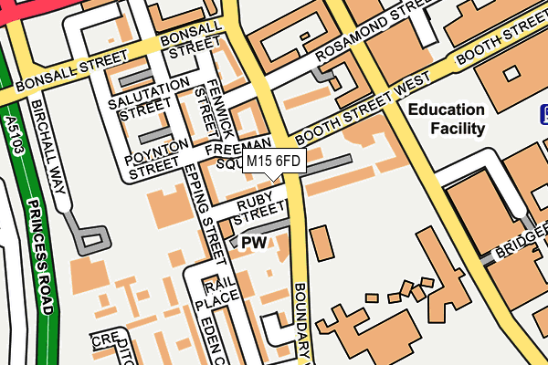 M15 6FD map - OS OpenMap – Local (Ordnance Survey) M15 6FD map - OS OpenMap – Local (Ordnance Survey)