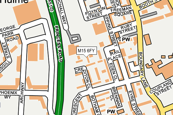 M15 6FY map - OS OpenMap – Local (Ordnance Survey) M15 6FY map - OS OpenMap – Local (Ordnance Survey)