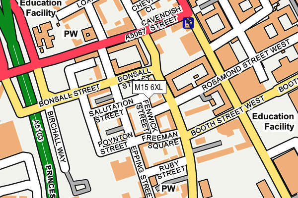 M15 6XL map - OS OpenMap – Local (Ordnance Survey) M15 6XL map - OS OpenMap – Local (Ordnance Survey)