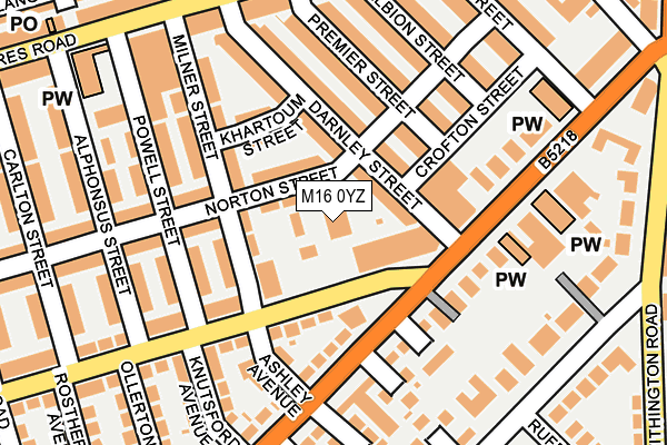 M16 0YZ map - OS OpenMap – Local (Ordnance Survey) M16 0YZ map - OS OpenMap – Local (Ordnance Survey)