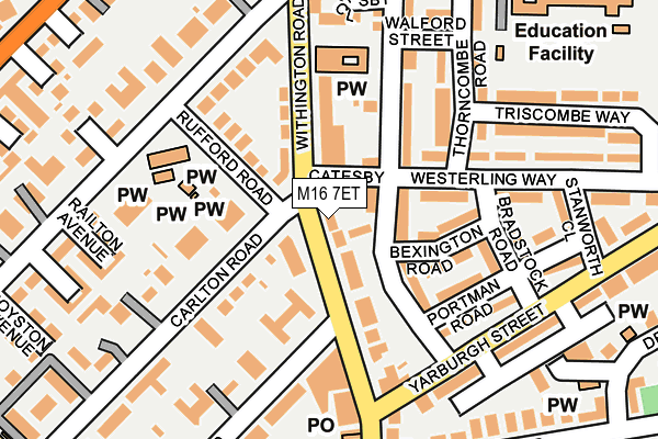M16 7ET map - OS OpenMap – Local (Ordnance Survey) M16 7ET map - OS OpenMap – Local (Ordnance Survey)
