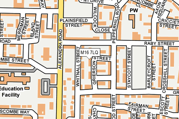 M16 7LQ map - OS OpenMap – Local (Ordnance Survey) M16 7LQ map - OS OpenMap – Local (Ordnance Survey)