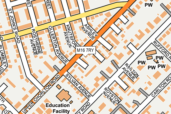 M16 7RY map - OS OpenMap – Local (Ordnance Survey) M16 7RY map - OS OpenMap – Local (Ordnance Survey)