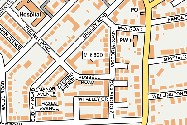 M16 8GD map - OS OpenMap – Local (Ordnance Survey) M16 8GD map - OS OpenMap – Local (Ordnance Survey)