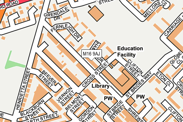M16 9AJ map - OS OpenMap – Local (Ordnance Survey) M16 9AJ map - OS OpenMap – Local (Ordnance Survey)