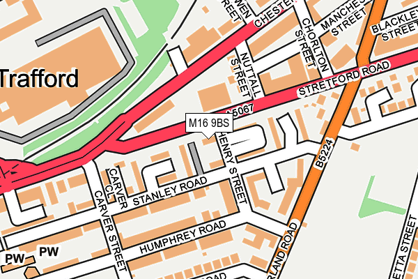 M16 9BS map - OS OpenMap – Local (Ordnance Survey)