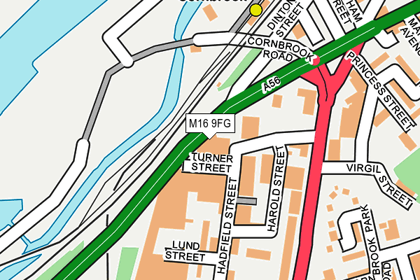 M16 9FG map - OS OpenMap – Local (Ordnance Survey) M16 9FG map - OS OpenMap – Local (Ordnance Survey)