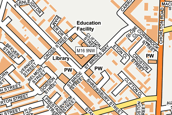 M16 9NW map - OS OpenMap – Local (Ordnance Survey) M16 9NW map - OS OpenMap – Local (Ordnance Survey)