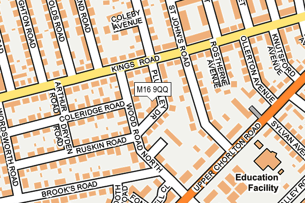 M16 9QQ map - OS OpenMap – Local (Ordnance Survey) M16 9QQ map - OS OpenMap – Local (Ordnance Survey)