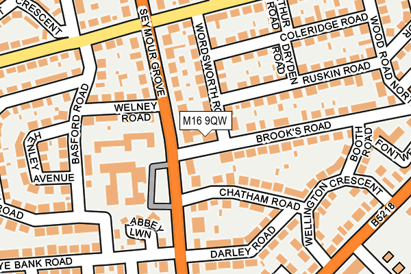 M16 9QW map - OS OpenMap – Local (Ordnance Survey) M16 9QW map - OS OpenMap – Local (Ordnance Survey)