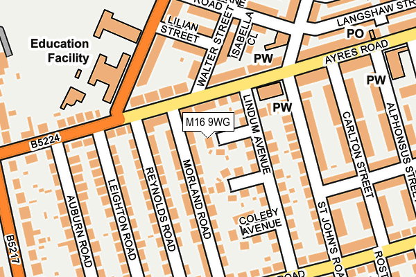 M16 9WG map - OS OpenMap – Local (Ordnance Survey) M16 9WG map - OS OpenMap – Local (Ordnance Survey)