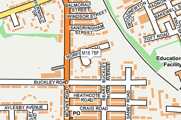 M18 7BF map - OS OpenMap – Local (Ordnance Survey) M18 7BF map - OS OpenMap – Local (Ordnance Survey)
