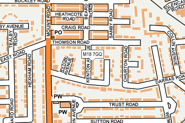 M18 7GQ map - OS OpenMap – Local (Ordnance Survey) M18 7GQ map - OS OpenMap – Local (Ordnance Survey)