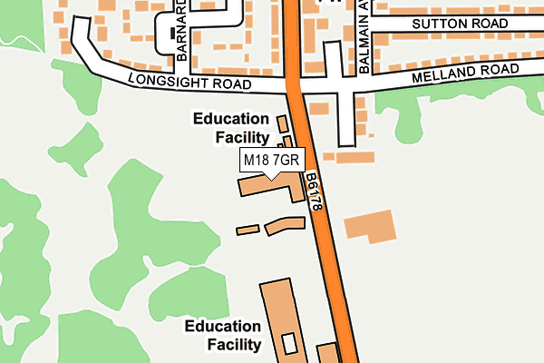 M18 7GR map - OS OpenMap – Local (Ordnance Survey)