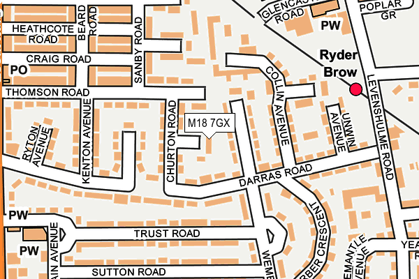 M18 7GX map - OS OpenMap – Local (Ordnance Survey) M18 7GX map - OS OpenMap – Local (Ordnance Survey)