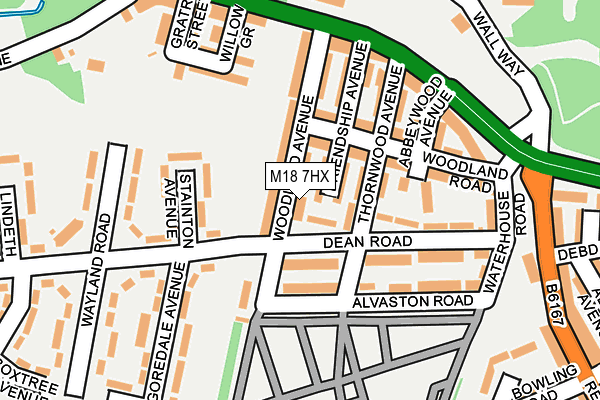 M18 7HX map - OS OpenMap – Local (Ordnance Survey)