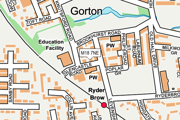 M18 7NE map - OS OpenMap – Local (Ordnance Survey)