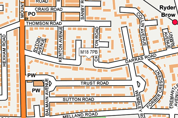 M18 7PB map - OS OpenMap – Local (Ordnance Survey) M18 7PB map - OS OpenMap – Local (Ordnance Survey)