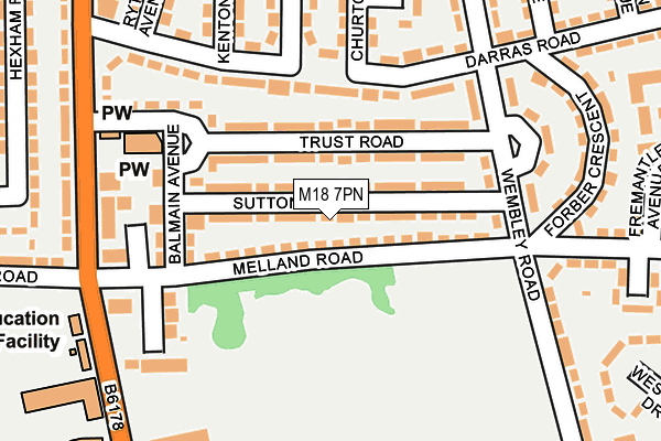 M18 7PN map - OS OpenMap – Local (Ordnance Survey) M18 7PN map - OS OpenMap – Local (Ordnance Survey)