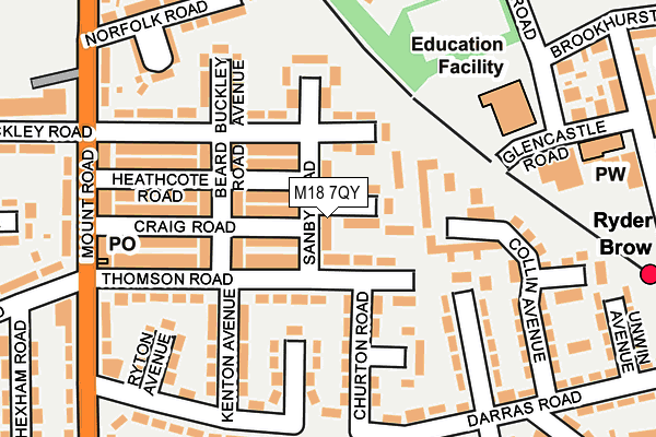 M18 7QY map - OS OpenMap – Local (Ordnance Survey) M18 7QY map - OS OpenMap – Local (Ordnance Survey)