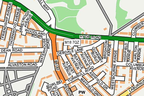M18 7QZ map - OS OpenMap – Local (Ordnance Survey) M18 7QZ map - OS OpenMap – Local (Ordnance Survey)