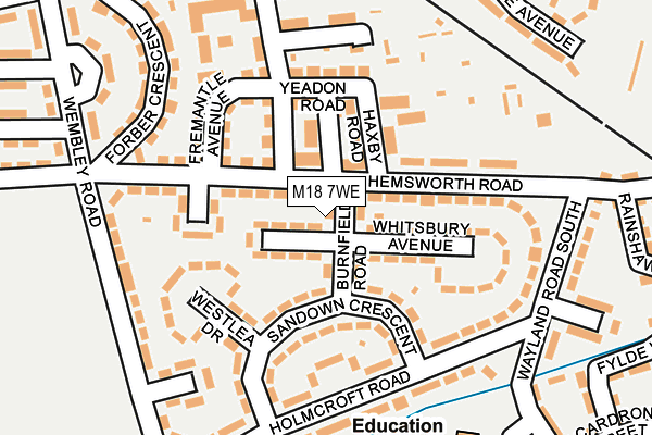 M18 7WE map - OS OpenMap – Local (Ordnance Survey) M18 7WE map - OS OpenMap – Local (Ordnance Survey)