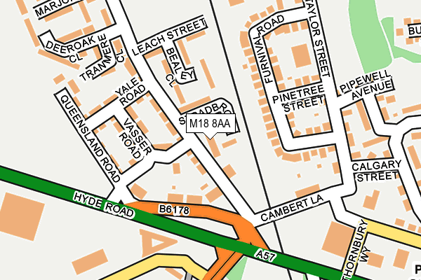 M18 8AA map - OS OpenMap – Local (Ordnance Survey) M18 8AA map - OS OpenMap – Local (Ordnance Survey)