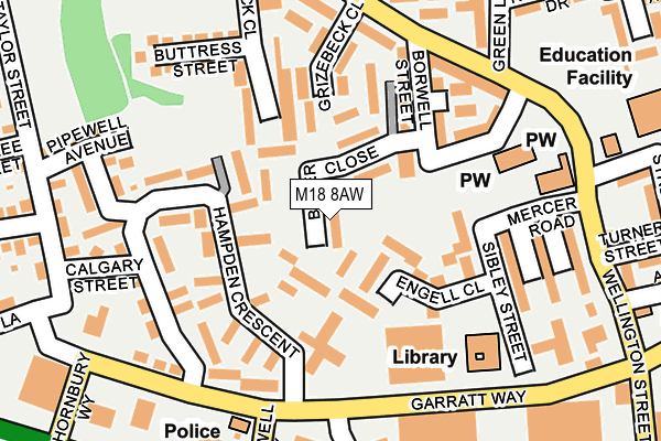 M18 8AW map - OS OpenMap – Local (Ordnance Survey) M18 8AW map - OS OpenMap – Local (Ordnance Survey)