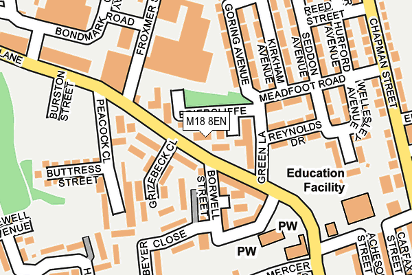 M18 8EN map - OS OpenMap – Local (Ordnance Survey) M18 8EN map - OS OpenMap – Local (Ordnance Survey)