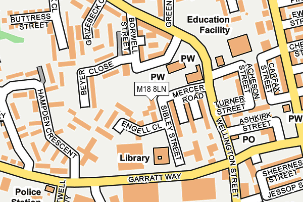 M18 8LN map - OS OpenMap – Local (Ordnance Survey) M18 8LN map - OS OpenMap – Local (Ordnance Survey)