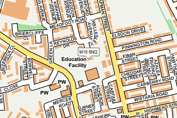 M18 8NQ map - OS OpenMap – Local (Ordnance Survey) M18 8NQ map - OS OpenMap – Local (Ordnance Survey)