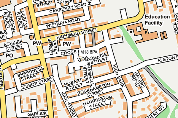 M18 8PA map - OS OpenMap – Local (Ordnance Survey) M18 8PA map - OS OpenMap – Local (Ordnance Survey)