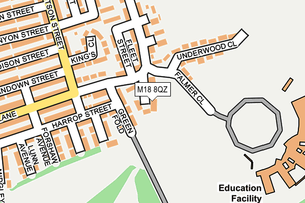 M18 8QZ map - OS OpenMap – Local (Ordnance Survey) M18 8QZ map - OS OpenMap – Local (Ordnance Survey)