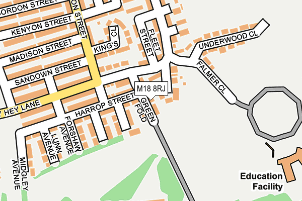 M18 8RJ map - OS OpenMap – Local (Ordnance Survey) M18 8RJ map - OS OpenMap – Local (Ordnance Survey)