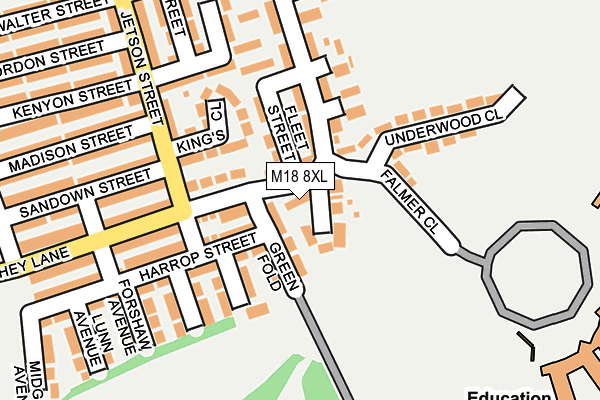 M18 8XL map - OS OpenMap – Local (Ordnance Survey) M18 8XL map - OS OpenMap – Local (Ordnance Survey)