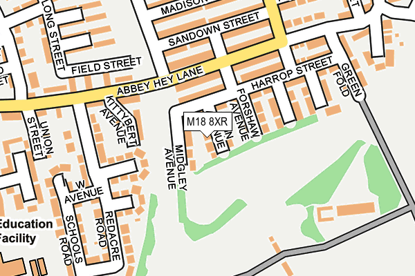 M18 8XR map - OS OpenMap – Local (Ordnance Survey) M18 8XR map - OS OpenMap – Local (Ordnance Survey)