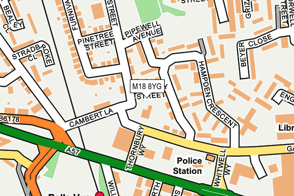 M18 8YG map - OS OpenMap – Local (Ordnance Survey) M18 8YG map - OS OpenMap – Local (Ordnance Survey)