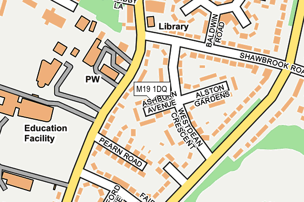 M19 1DQ map - OS OpenMap – Local (Ordnance Survey) M19 1DQ map - OS OpenMap – Local (Ordnance Survey)