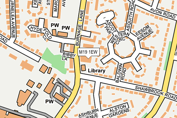 M19 1EW map - OS OpenMap – Local (Ordnance Survey) M19 1EW map - OS OpenMap – Local (Ordnance Survey)