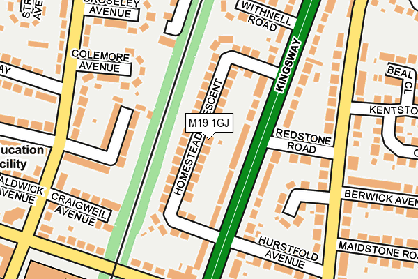 M19 1GJ map - OS OpenMap – Local (Ordnance Survey) M19 1GJ map - OS OpenMap – Local (Ordnance Survey)