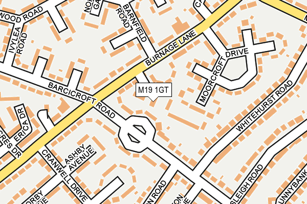 M19 1GT map - OS OpenMap – Local (Ordnance Survey) M19 1GT map - OS OpenMap – Local (Ordnance Survey)