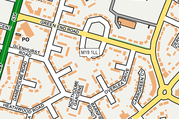M19 1LL map - OS OpenMap – Local (Ordnance Survey) M19 1LL map - OS OpenMap – Local (Ordnance Survey)