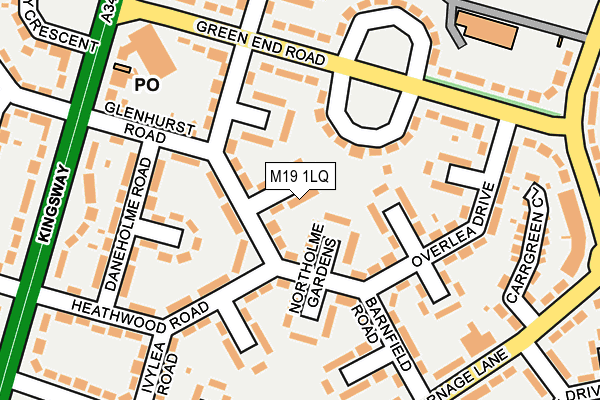 M19 1LQ map - OS OpenMap – Local (Ordnance Survey) M19 1LQ map - OS OpenMap – Local (Ordnance Survey)