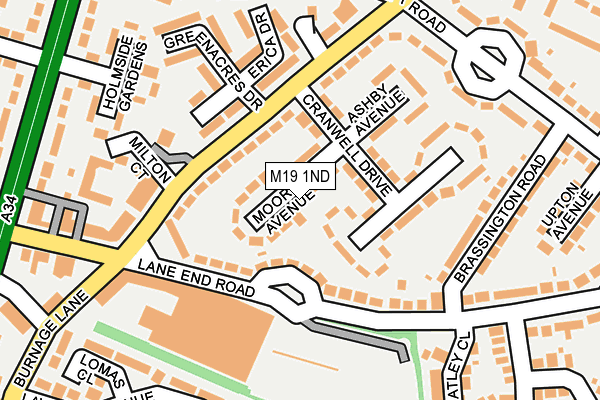 M19 1ND map - OS OpenMap – Local (Ordnance Survey) M19 1ND map - OS OpenMap – Local (Ordnance Survey)