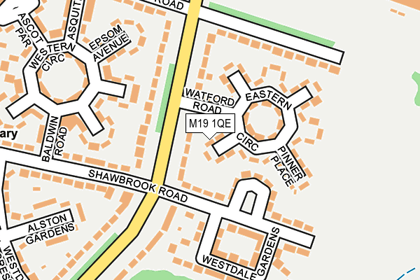 M19 1QE map - OS OpenMap – Local (Ordnance Survey) M19 1QE map - OS OpenMap – Local (Ordnance Survey)
